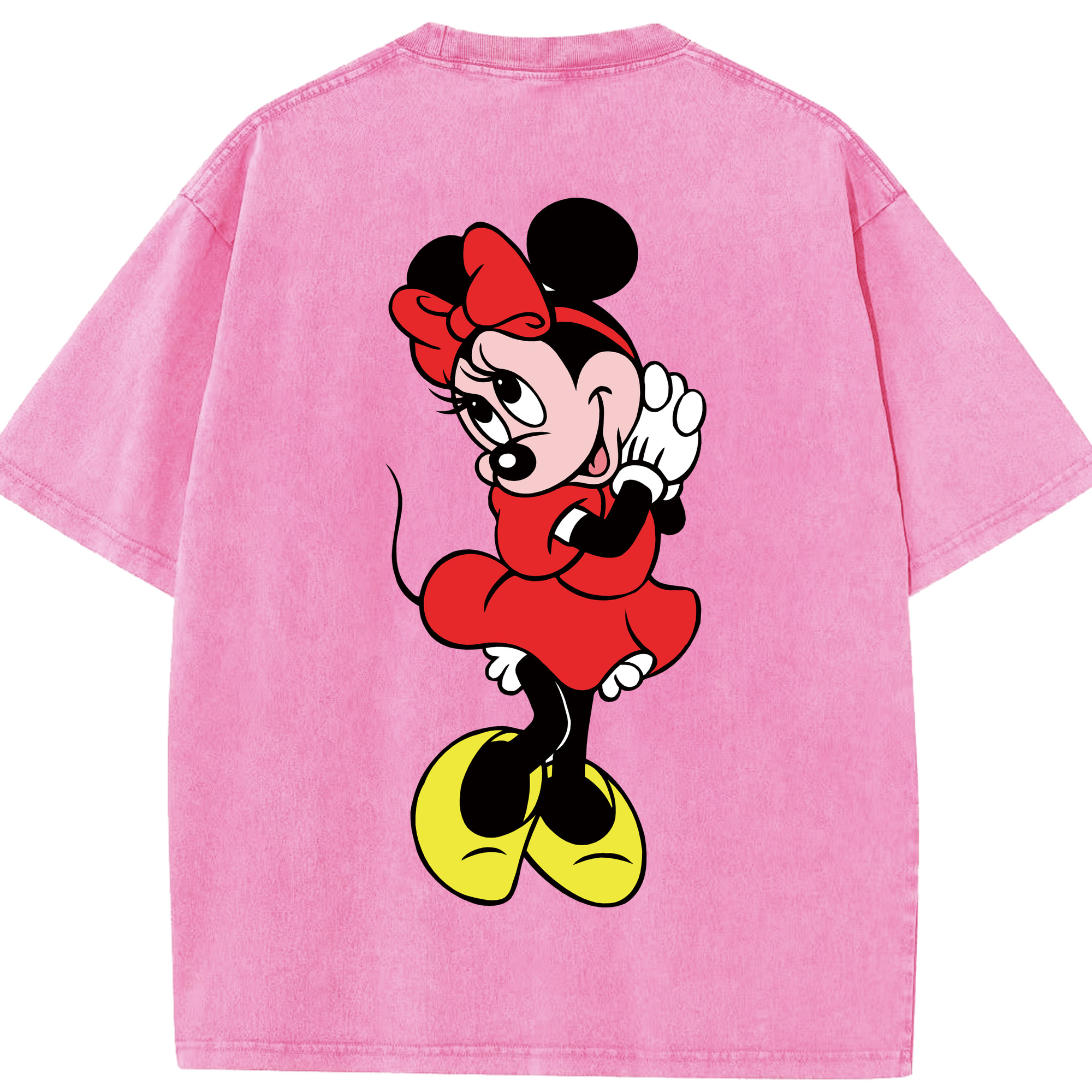 （画像用） ミッキーマウス Mickey Mouse 綿100% ヴィンテージ風 半袖Tシャツ（背面プリント）